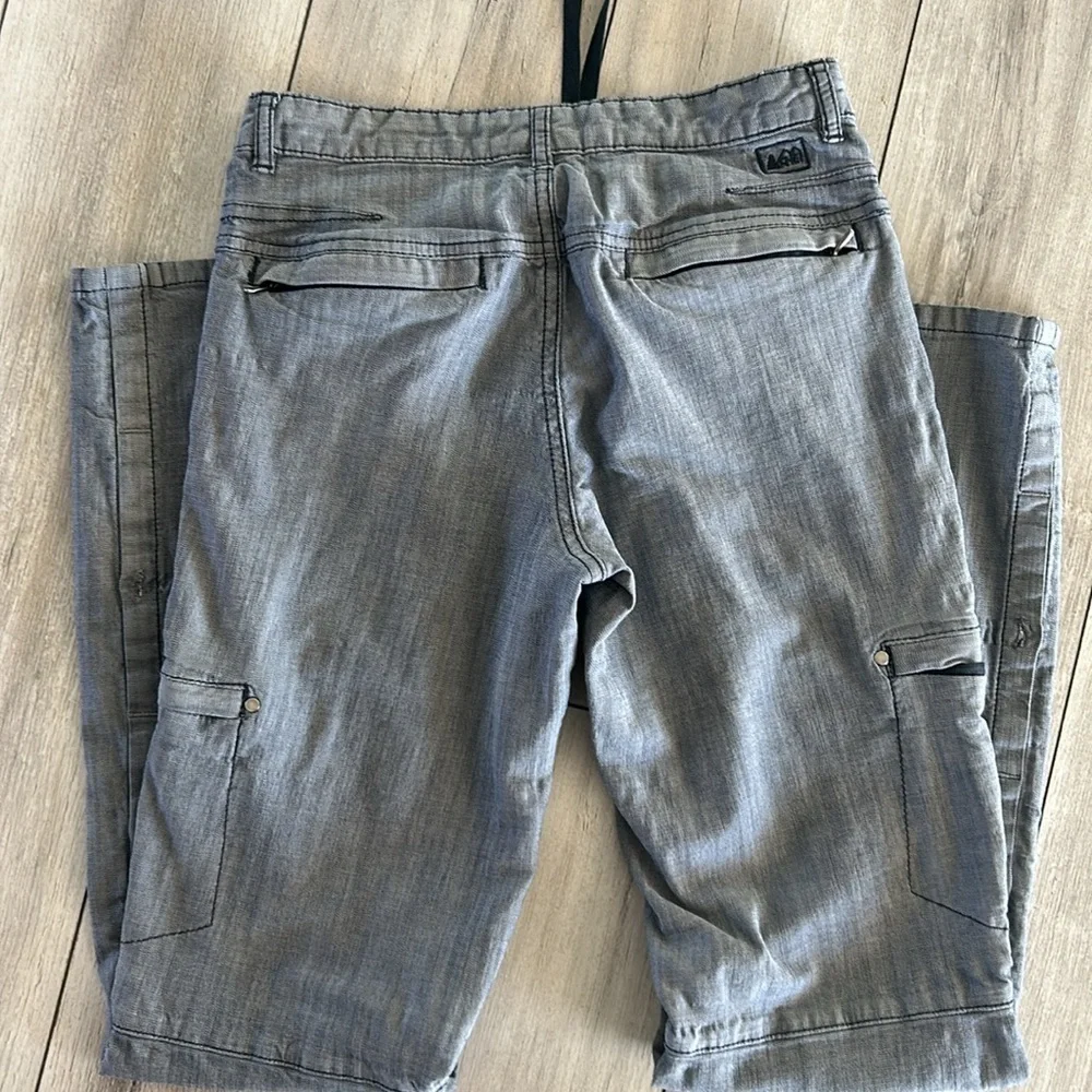 REI 844195 Blue Convertible Full Cropped Stretch Pants EUC size 0